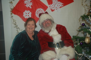 Jody sharing her festive look with Santa