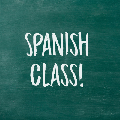 Spanish Class on a green background